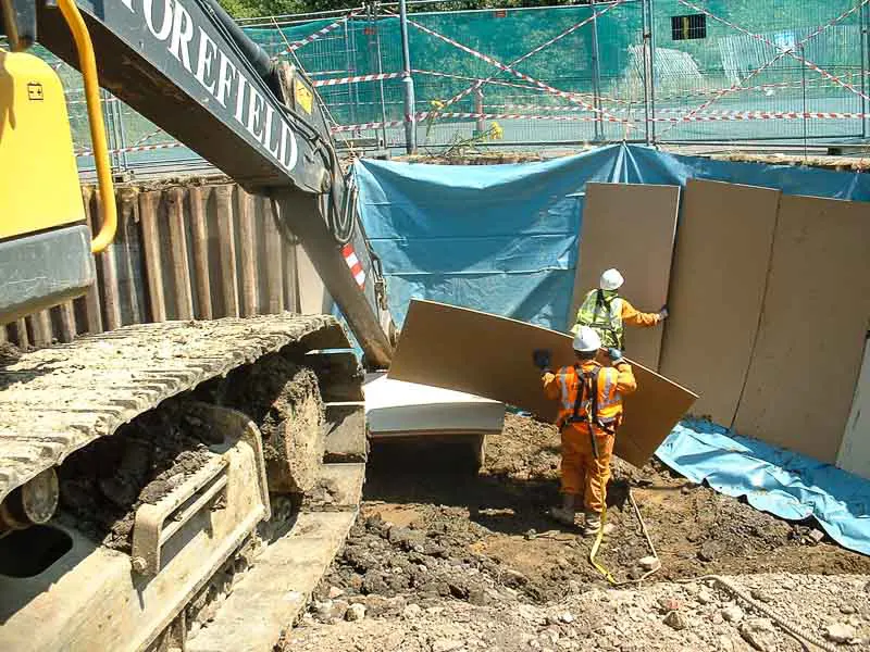 Site being isolated for removal of decontaminated soil